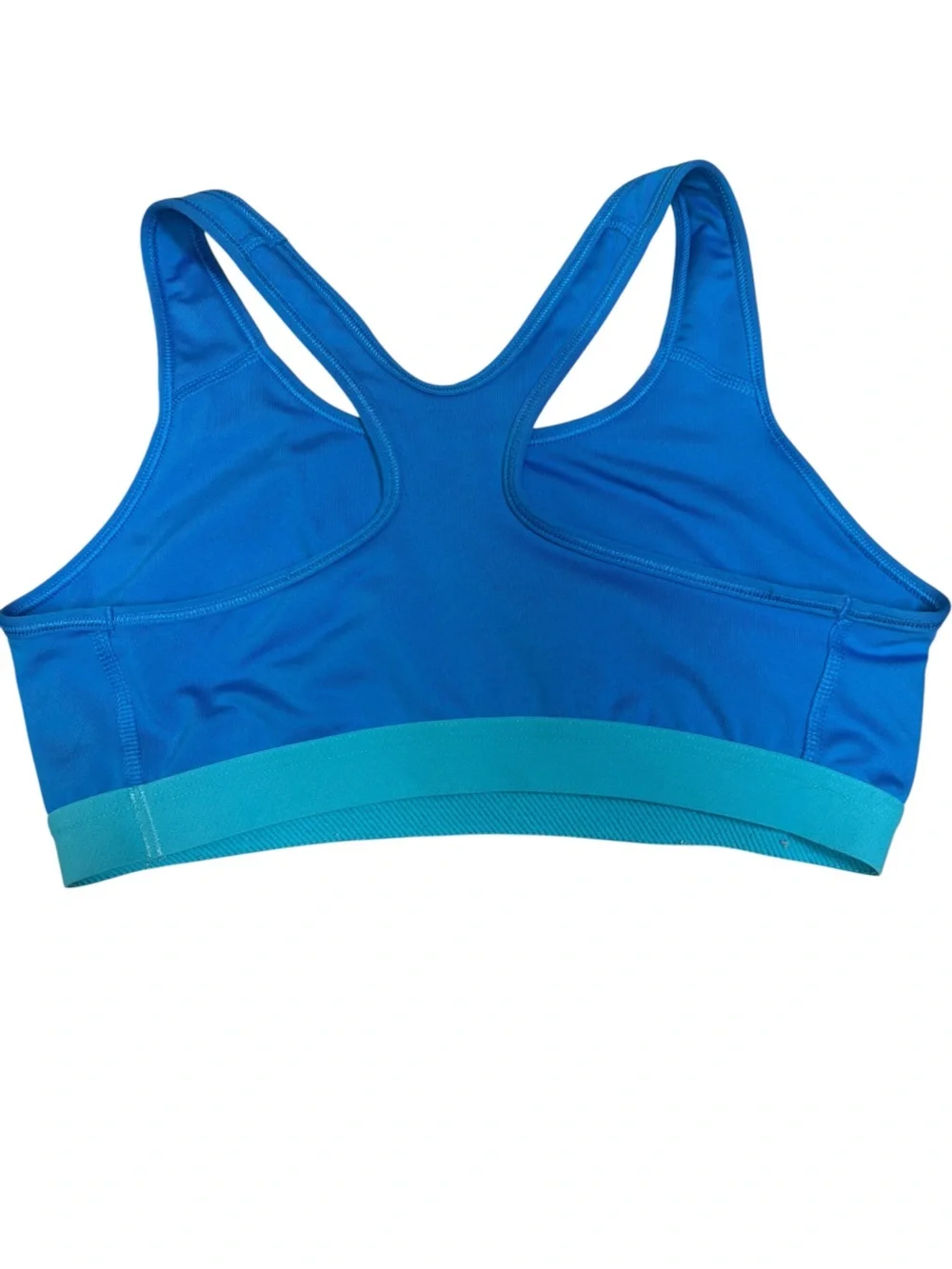 Nike Women's Blue and Teal DRI-Fit Pro Classic Racerback Sports Bra Size L